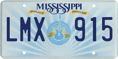 MS license plate LMX915