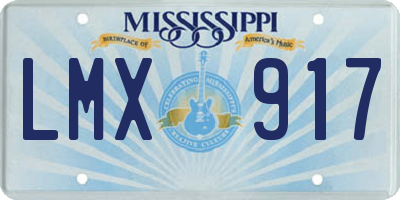 MS license plate LMX917