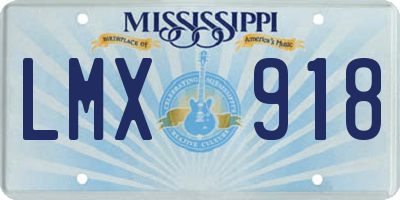 MS license plate LMX918