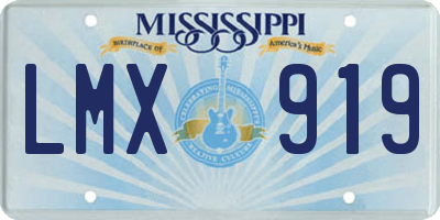 MS license plate LMX919