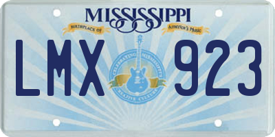 MS license plate LMX923