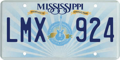 MS license plate LMX924