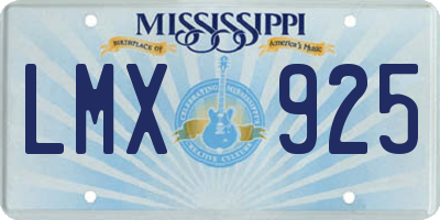 MS license plate LMX925
