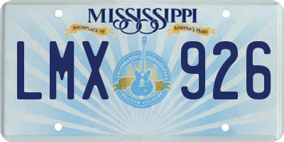 MS license plate LMX926
