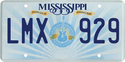 MS license plate LMX929