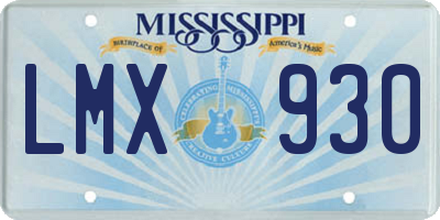 MS license plate LMX930