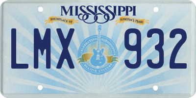 MS license plate LMX932