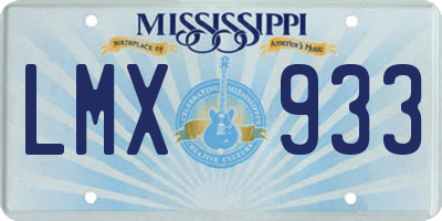 MS license plate LMX933