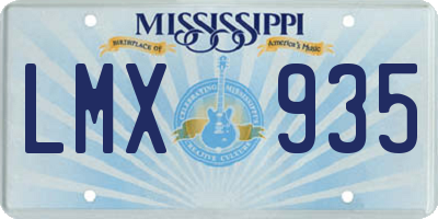 MS license plate LMX935
