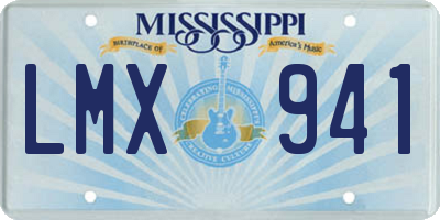 MS license plate LMX941