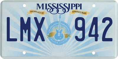 MS license plate LMX942