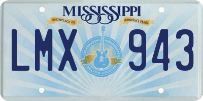 MS license plate LMX943