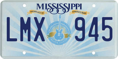 MS license plate LMX945