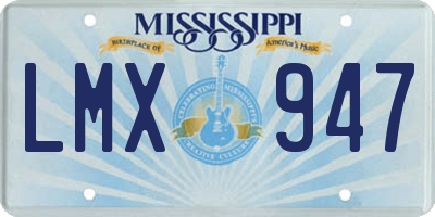 MS license plate LMX947