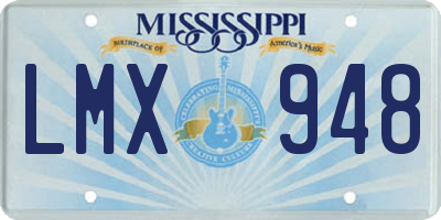 MS license plate LMX948