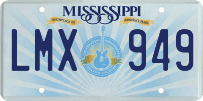 MS license plate LMX949