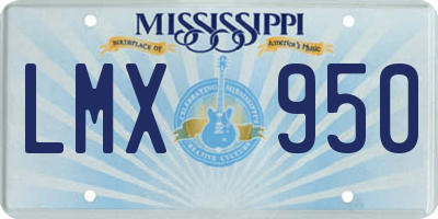 MS license plate LMX950