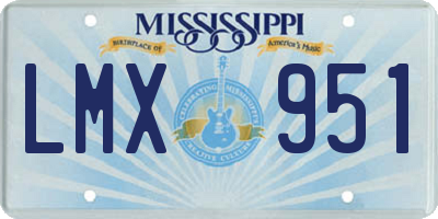 MS license plate LMX951