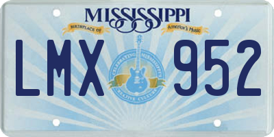 MS license plate LMX952