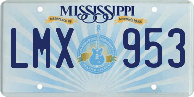 MS license plate LMX953