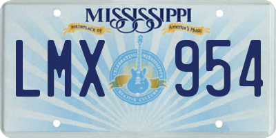 MS license plate LMX954