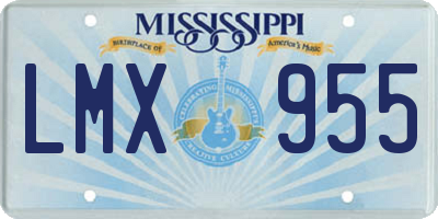 MS license plate LMX955