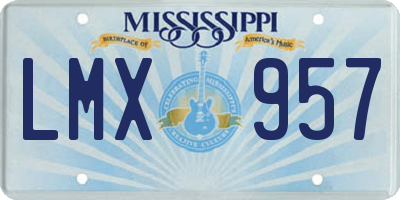 MS license plate LMX957