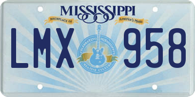 MS license plate LMX958