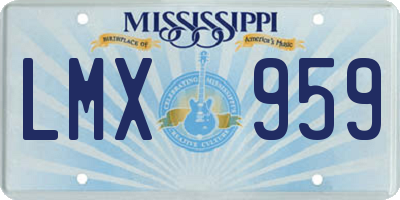 MS license plate LMX959