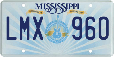 MS license plate LMX960