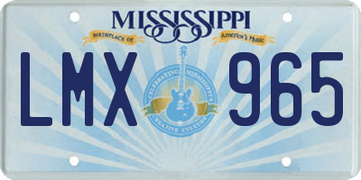 MS license plate LMX965