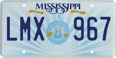 MS license plate LMX967