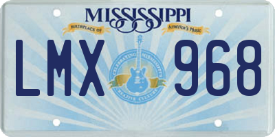 MS license plate LMX968