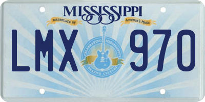 MS license plate LMX970