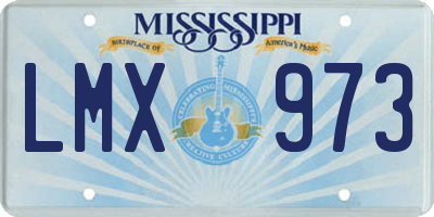 MS license plate LMX973