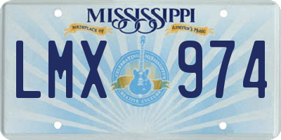 MS license plate LMX974