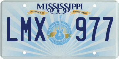 MS license plate LMX977