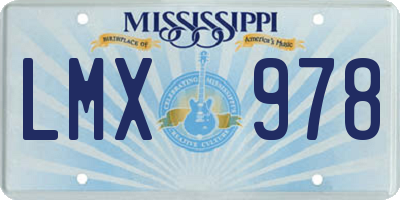 MS license plate LMX978