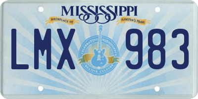 MS license plate LMX983