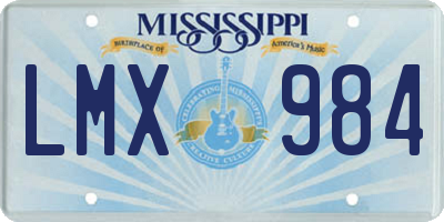 MS license plate LMX984
