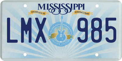 MS license plate LMX985