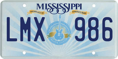 MS license plate LMX986