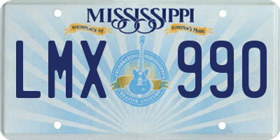MS license plate LMX990