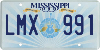 MS license plate LMX991