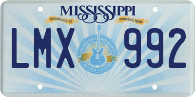 MS license plate LMX992