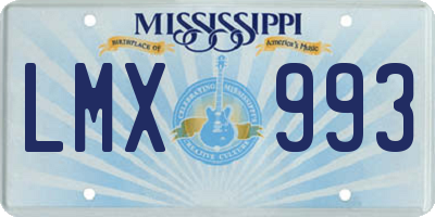 MS license plate LMX993