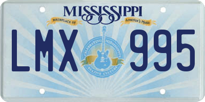 MS license plate LMX995