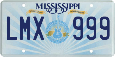 MS license plate LMX999