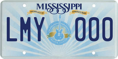MS license plate LMY000