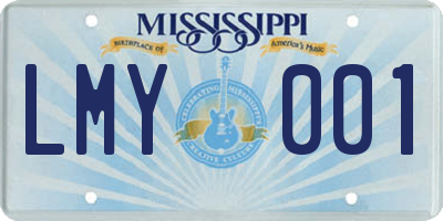 MS license plate LMY001